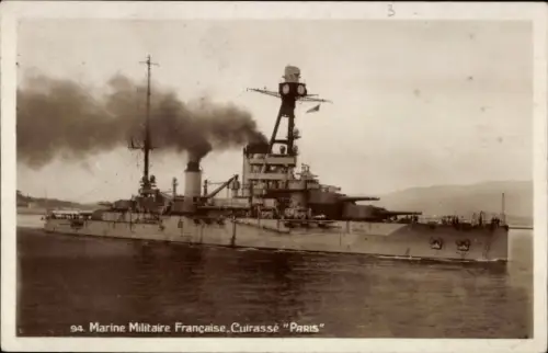 Ak Marine Militaire Française Cuirassé Paris, Kriegsschiff