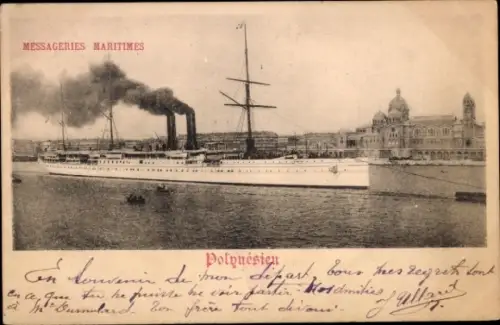 Ak Dampfer Polynesien, Messageries Maritimes, MM