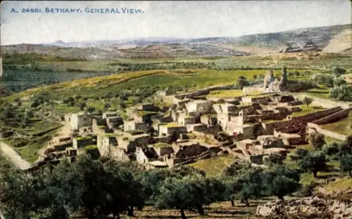 Ak Bethanien Palästina, Blick auf  ländliche Umgebung, Häuser, Landschaft
