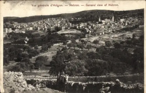 Ak Hebron Palästina, Allgemeine Ansicht von  Stadtansicht, Landschaft