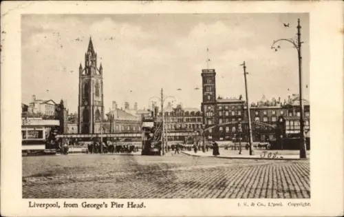 Ak Liverpool Merseyside England, from George's Pier Head