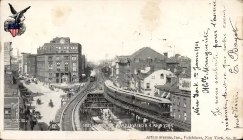 Ak New York City USA, Gesamtansicht, Eisenbahn