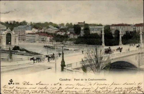Ak Genève Genf Stadt, Pont de la Coulouvrenière