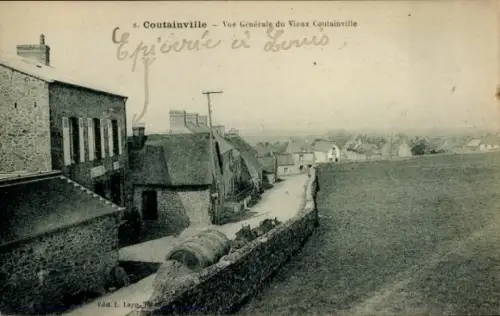 Ak Agon Coutainville Manche, Vue Générale du Vieux  Epicerie à Louis