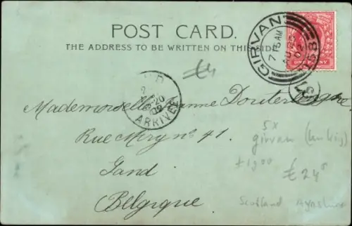 Mondschein Ak Girvan Schottland, from New Road