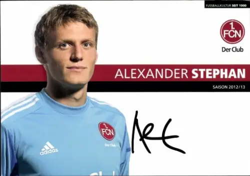 Autogrammkarte Fußballer Alexander Stephan, 1. FC Nürnberg, Autogramm