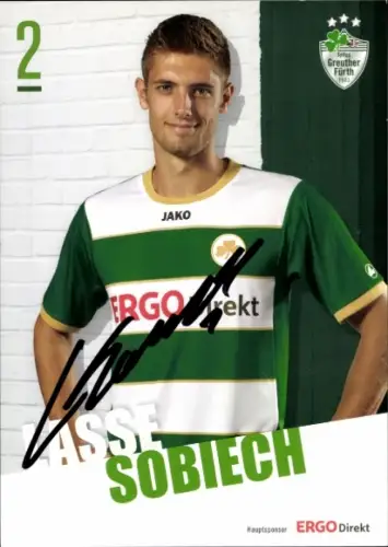 Autogrammkarte Fußballer Lasse Sobiech, SpVgg Greuther Fürth, Autogramm
