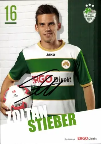 Autogrammkarte Fußballer Zoltan Stieber, SpVgg Greuther Fürth, Autogramm