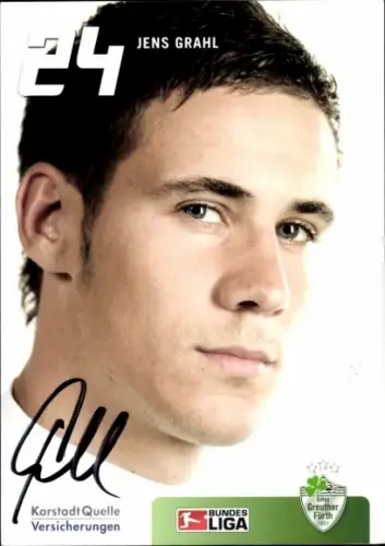 Autogrammkarte Fußballer Jens Grahl, SpVgg Greuther Fürth, Autogramm