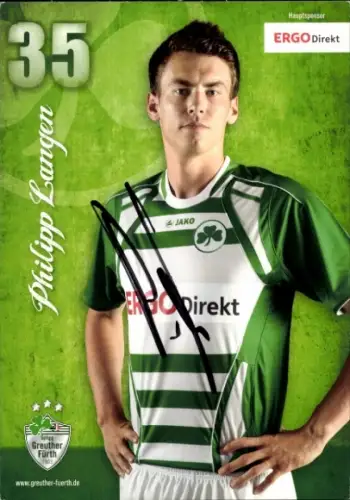 Autogrammkarte Fußballer Philipp Langen, SpVgg Greuther Fürth, Autogramm