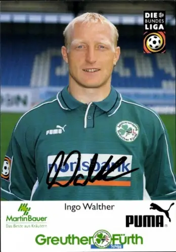 Autogrammkarte Fußballer Ingo Walther, SpVgg Greuther Fürth, Autogramm