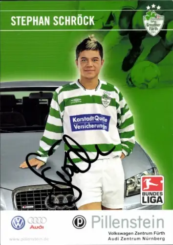 Autogrammkarte Fußballer Stephan Schröck, SpVgg Greuther Fürth, Autogramm