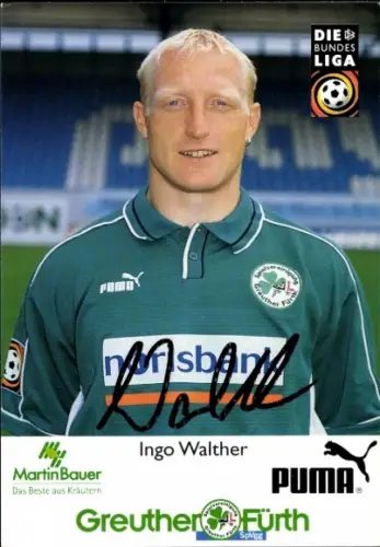 Autogrammkarte Fußballer Ingo Walther, SpVgg Greuther Fürth, Autogramm