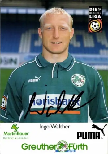 Autogrammkarte Fußballer Ingo Walther, SpVgg Greuther Fürth, Autogramm