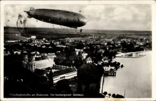 Ak Friedrichshafen am Bodensee, Schloss, Zeppelin