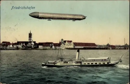 Ak Friedrichshafen am Bodensee, Zeppelin, Dampfer