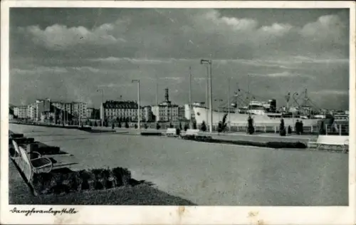 Ak Gdynia Gotenhafen Pommern, Dampferanlegestelle