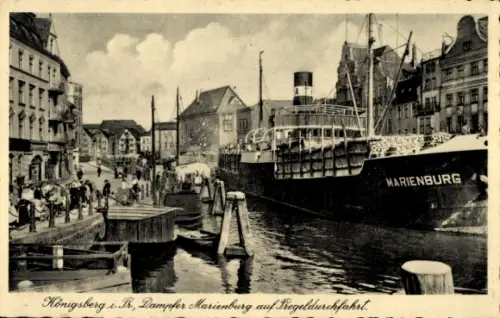 Ak Kaliningrad Königsberg Ostpreußen, Dampfer Marienburg