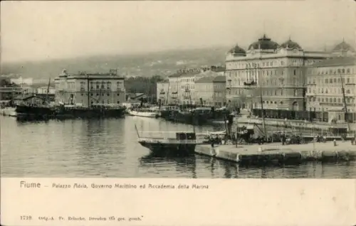Ak Rijeka Fiume Kroatien, Palazzo Adria, Academia della Marina