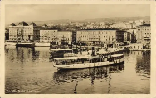 Ak Rijeka Fiume Kroatien, Molo Adamich
