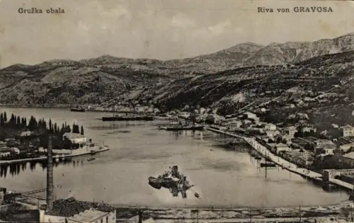 Ak Gruž Gravosa Dubrovnik Kroatien, Gesamtansicht