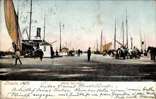 Ak Triest Trieste Friuli Venezia Giulia, Molo San Carlo
