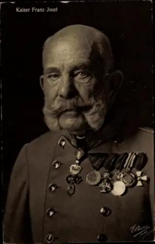 Ak Kaiser Franz Joseph I., Portrait, Orden, Uniform