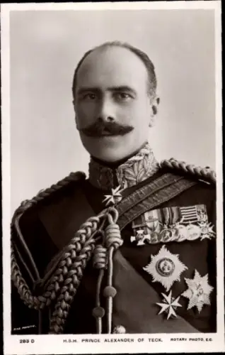 Ak Prinz Alexander von Teck, Portrait in Uniform