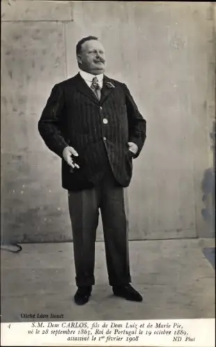 Ak Portrait von Don Carlos I., König von Portugal