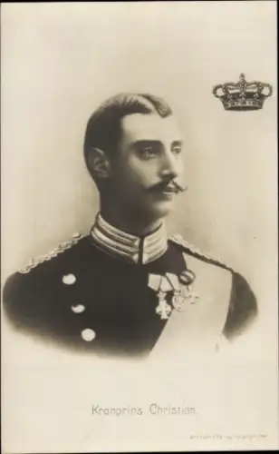 Ak Kronprinz Christian X. von Dänemark, Portrait