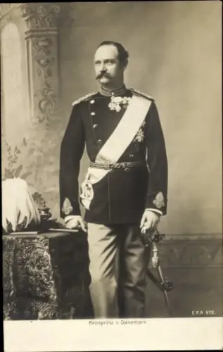 Ak Kronprinz von Dänemark, Portrait