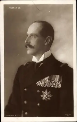 Ak König Haakon VII von Norwegen, Portrait in Uniform