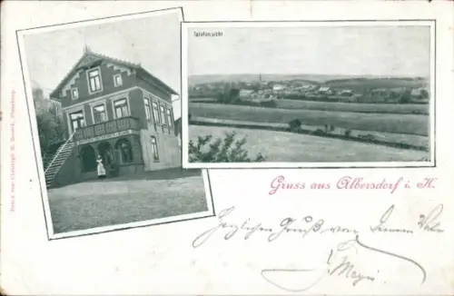 Ak Albersdorf in Holstein Dithmarschen, Gesamtansicht, Gasthaus
