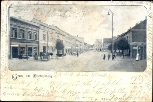 Ak Biskupiec Bischofsburg Ostpreußen, Straßenpartie
