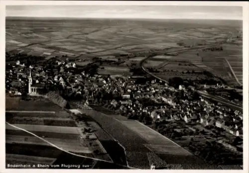 Ak Bodenheim in Rheinhessen, Luftaufnahme von Bodenheim, Rhein, Weinbaugebiete, nformat