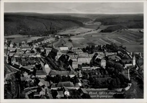 Ak Ebrach im Steigerwald Oberfranken,  Steigerwald, Stadtansicht, Kloster, Flugzeugperspektive
