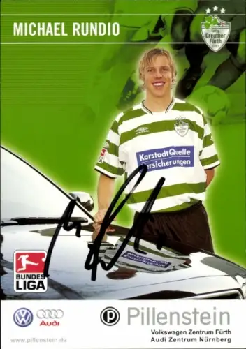 Autogrammkarte Fußballer Michael Rundio, SpVgg Greuther Fürth, Autogramm