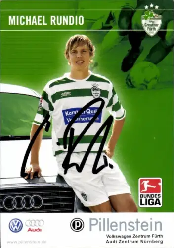 Autogrammkarte Fußballer Michael Rundio, SpVgg Greuther Fürth, Autogramm