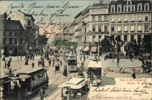 Ak Berlin Schöneberg, Potsdamer Straße, Straßenbahnen