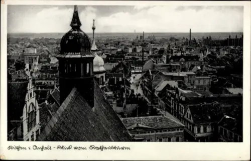 Ak Cöthen Köthen in Anhalt, Blick vom Rathausturm