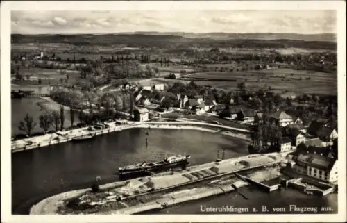 Ak Unteruhldingen Uhldingen Mühlhofen am Bodensee, Fliegeraufnahme