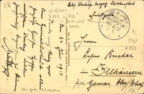 Ak Wilhelmshaven an der Nordsee, Reede, Unterseeboote