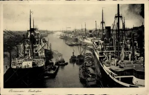 Ak Hansestadt Bremen, Freihafen