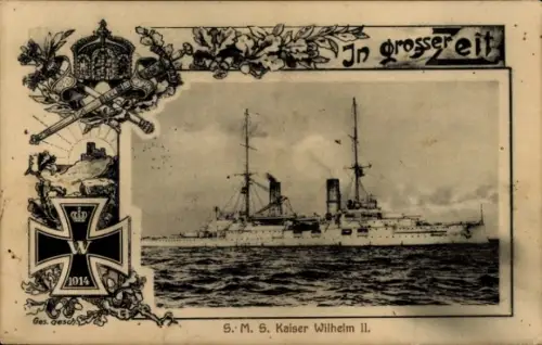 Ak Deutsches Kriegsschiff, S.M.S. Kaiser Wilhelm II., Eisernes Kreuz