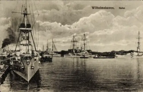 Ak Wilhelmshaven an der Nordsee, Hafen, Kriegsschiffe, S.M.S. Danzig