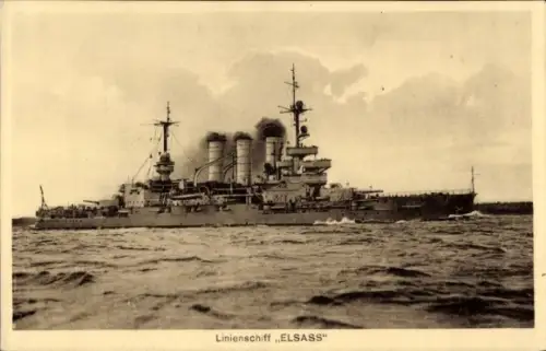 Ak Deutsches Kriegsschiff, Linienschiff Elsass