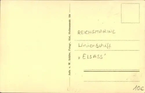 Ak Deutsches Kriegsschiff, Linienschiff Elsass