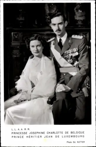 Ak Prinzessin Josephine Charlotte von Belgien, Erbprinz Jean von Luxemburg