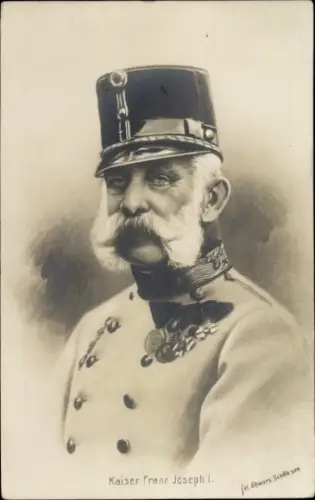 Künstler Ak Kaiser Franz Joseph I., Portrait in Uniform