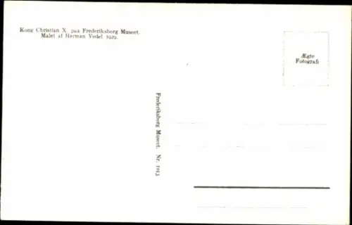 Künstler Ak Vedel, Herman, König Christian X. von Dänemark, Portrait in Uniform